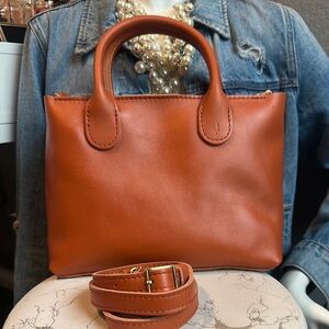 Portland Leather Cognac Leather Satchel